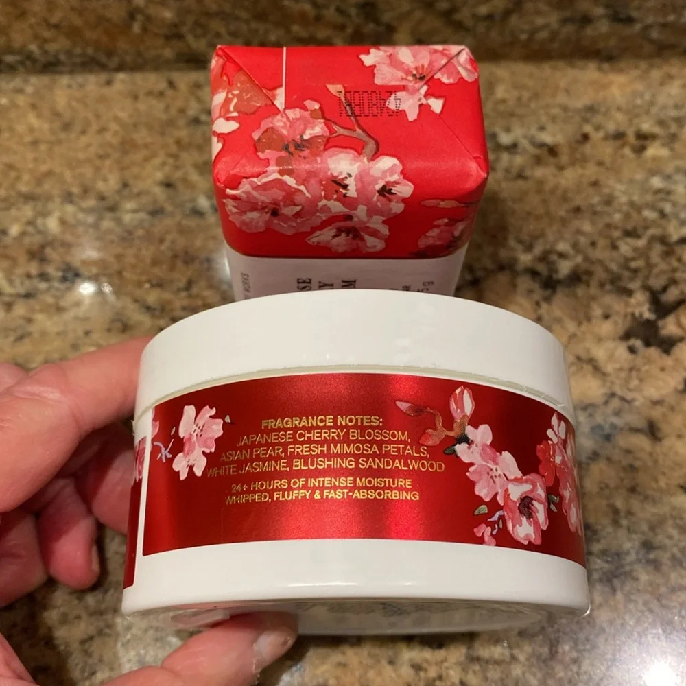 2-pc Set 🍒Japanese Cherry Blossom🍒Body Butter & Cleansing Bar, by BBW, NWT - Picture 4 of 8
